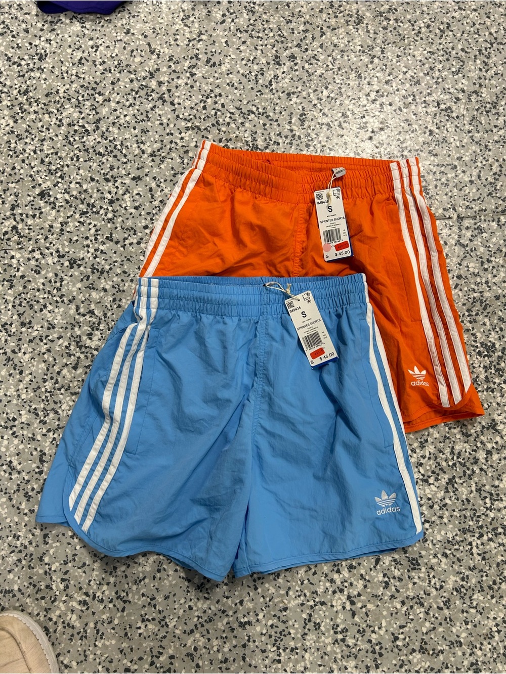 adidas lot of 2 Shorts in Blue & Orange men’s small NWT